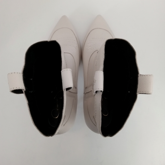 JESSICA SIMPSON Nelda Cream/Off White Leather Western Style Ankle Boot Size 9M - Picture 11 of 14